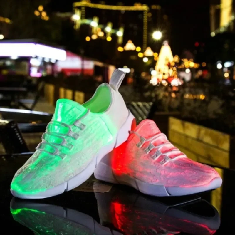 Spring Boy Luminous Glowing Sneakers Men Women Girl Kids LED Light Shoes Children Flashing Adults USB Recharge Fiber Optic Shoes Spring Boy Luminous Glowing Sneakers Men Women Girl Kids LED Light Shoes Children Flashing Adults USB Recharge Fiber Optic Shoes