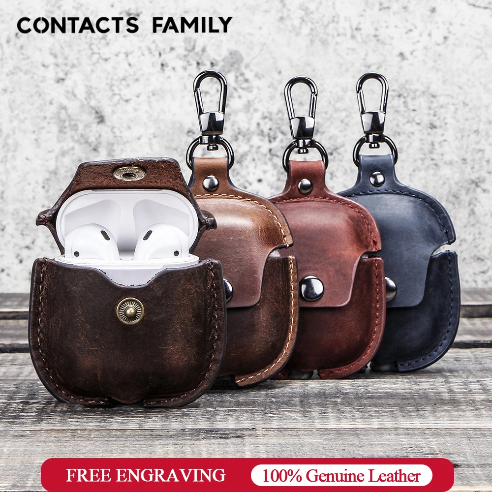 Genuine Leather Earphone Case for Airpods Cases Apple Airpod 1 Airpod 2 Cover Headphone Cases Airpods Key Chain Case Accessories Genuine Leather Earphone Case for Airpods Cases Apple Airpod 1 Airpod 2 Cover Headphone Cases Airpods Key Chain Case Accessories