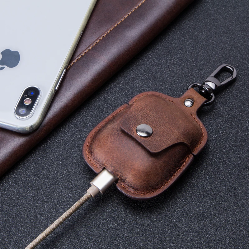 Genuine Leather Earphone Case for Airpods Cases Apple Airpod 1 Airpod 2 Cover Headphone Cases Airpods Key Chain Case Accessories Genuine Leather Earphone Case for Airpods Cases Apple Airpod 1 Airpod 2 Cover Headphone Cases Airpods Key Chain Case Accessories