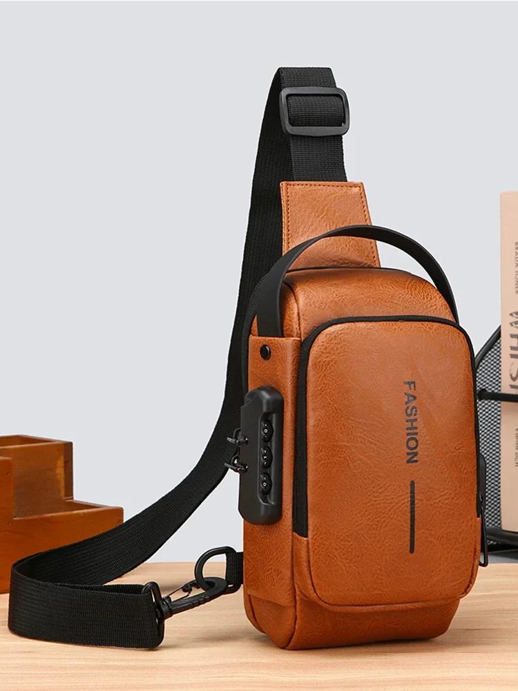 Men’s Multifunction Anti-theft USB Chest Bag with Password Lock and USB Charging Men's Multifunction Anti-theft USB Chest Bag with Password Lock and USB Charging