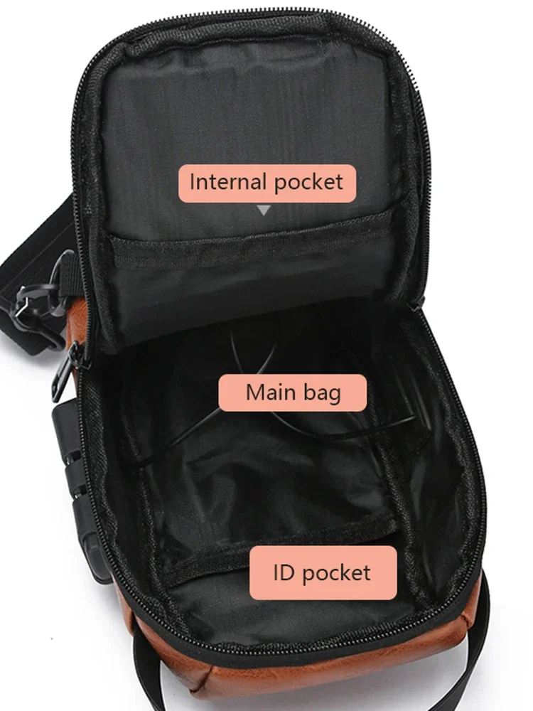Men’s Multifunction Anti-theft USB Chest Bag, Sling Shoulder Bag, Password Lock Crossbody Bag Suitable for Cycling Men's Multifunction Anti-theft USB Chest Bag, Sling Shoulder Bag, Password Lock Crossbody Bag Suitable for Cycling