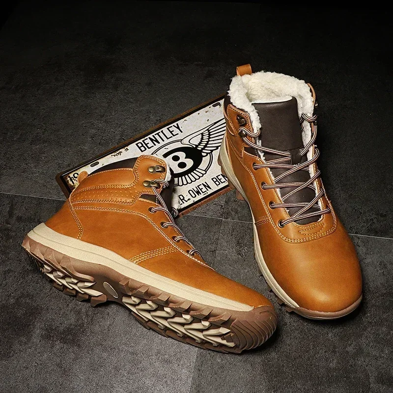 DEKABR Winter Warm Men Boots Genuine Leather Fur Plus Men Snow Boots Handmade Waterproof Working Ankle Boots High Top Men Shoes DEKABR Winter Warm Men Boots Genuine Leather Fur Plus Men Snow Boots Handmade Waterproof Working Ankle Boots High Top Men Shoes
